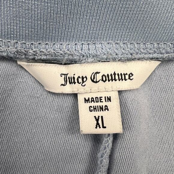 Juicy Couture Y2K OG Bling Logo Velour Track Pants Pastel Turquoise Size XL - Picture 12 of 14